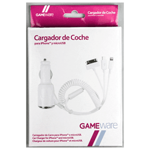GAMEware iPhone - MicroUSB - Cargador de coche