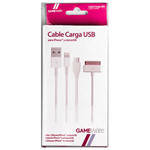 Cable Carga USB para iPhone-MicroUSB GAMEware