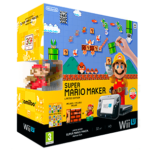 Wii U Premium 32Gb + Mario Maker + Artbook + Amiibo Mario