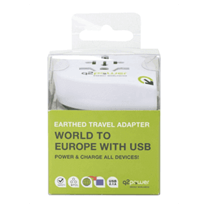 Adaptador Viaje para Europa con USB Q2Power