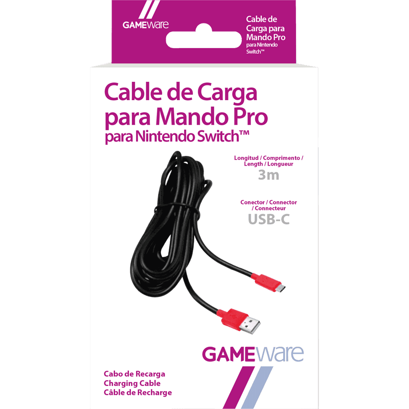 Cable de Carga USB-C para Mando Pro Nintendo Switch GAMEware