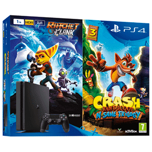 PlayStation 4 Slim 1TB + Crash Bandicoot + Ratchet & Clank