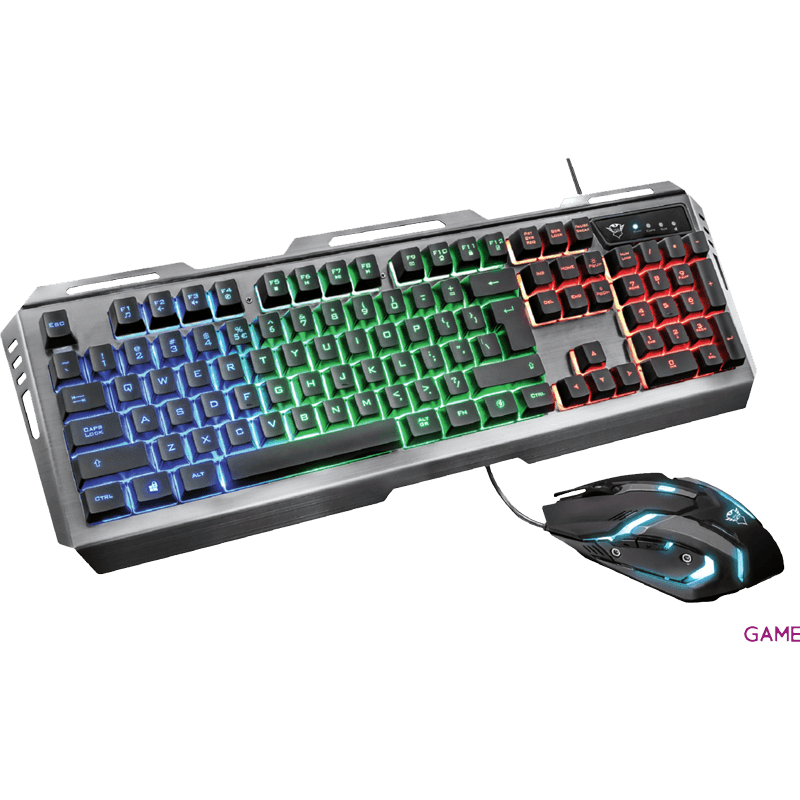 Trust GXT 845 Tural Teclado + Ratón LED Multicolor 2in1 - Pack Perifericos