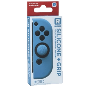 Funda Silicona Azul + Grips Joy-Con Derecho
