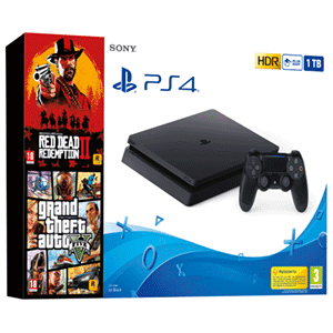 Playstation 4 Slim 1Tb + Red Dead Redemption II + Grand Theft Auto V