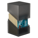 Caja de almacenaje para 100 cartas Ultimate Guard Boulder Onyx de color gris transparente