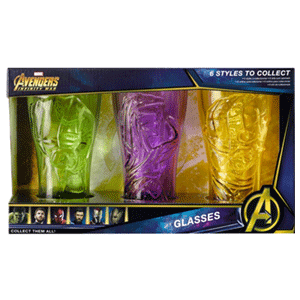 Set de Vasos Marvel: Hulk, Thor y Groot