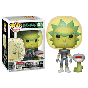Figura Pop Rick y Morty: Rick Traje Espacial y Serpiente - Reacondicionado