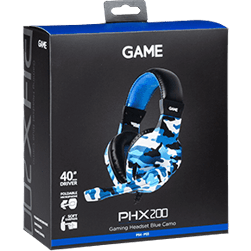 GAME PHX200 Blue Camo V1 PC - PS5 - PS4 -  XBOX - Switch - Auriculares Gaming