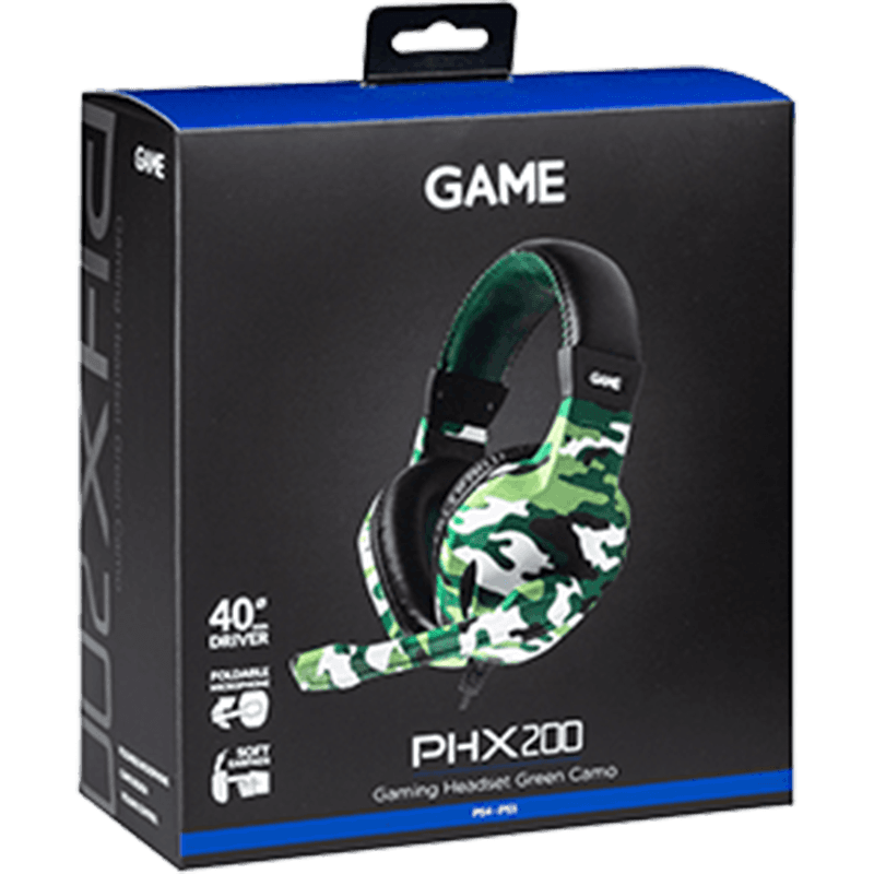 GAME PHX200 Green Camo V1 PC - PS5 - PS4 - XBOX - Switch - Auriculares Gaming