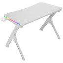 Mars Gaming MGD Gaming Desk- Fibra Carbono - Soporte Taza y Auriculares - Guia Cables - Blanco - Mesa Gaming