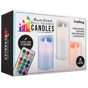 Set de Velas Multicolor con Control Remoto