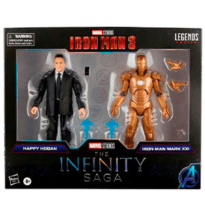 Set 2 Figuras Marvel: Happy Hogan e Iron Man Mark XXI 15cm