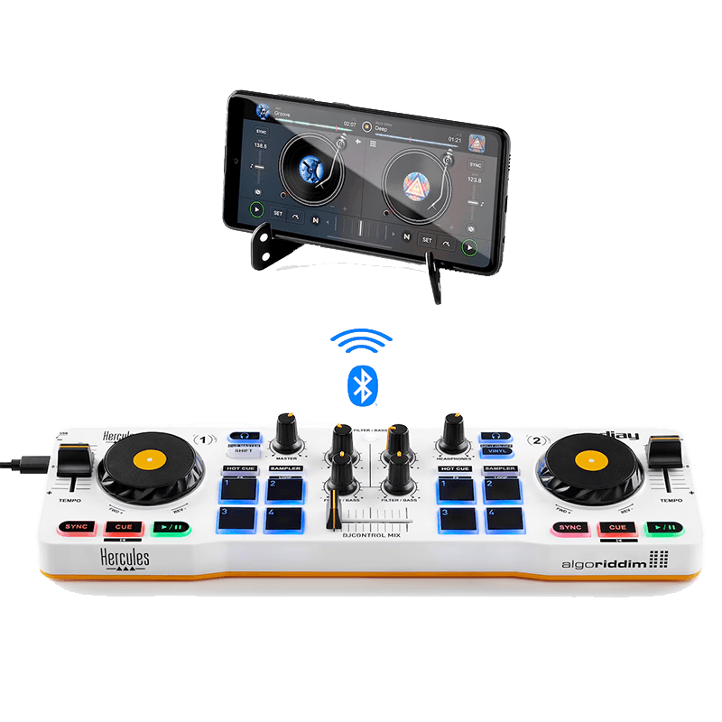 Hercules DJ Control Mix Bluetooth para Movil - 2 Decks - Mesa Mezclas