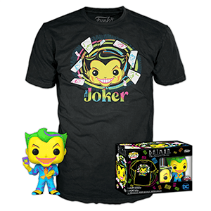 Pack Camiseta y Figura Pop DC: Joker Talla L