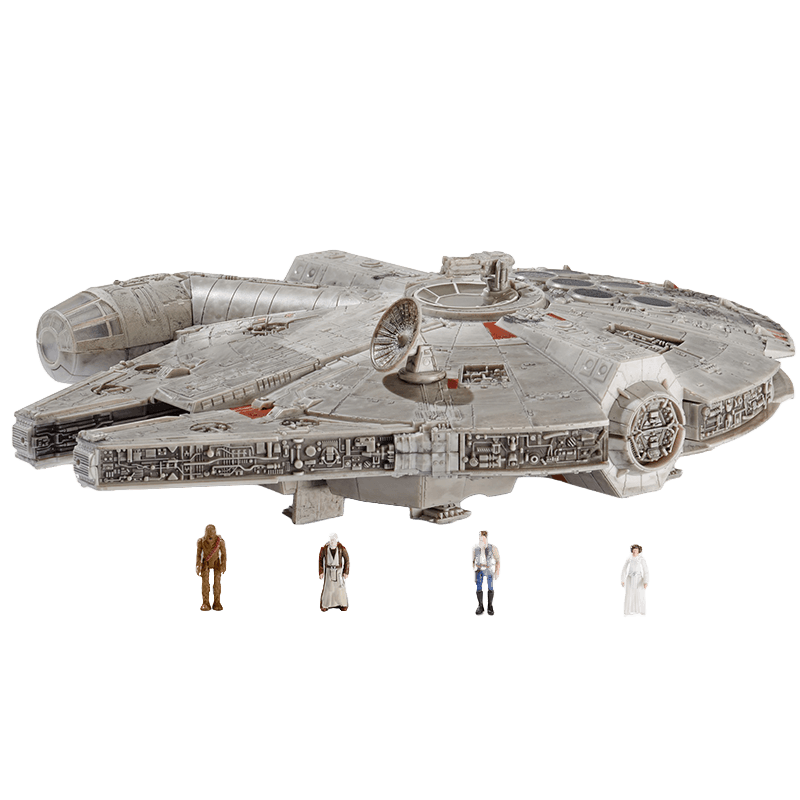Nave con luz y sonido + 4 figuras Star Wars Halcon Milenario de 30 cm