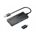 EQUIP Hub USB 3.0 - 4 puertos - incluye adaptador USB-C - Hub USB