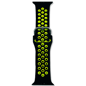 Correa Apple Watch Silicona deportivo 38-40-41 mm Negro-Amarillo