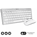 Subblim - Pack Teclado Spanish Layout + Raton Bluetooth  Compacto Plateado Blanco - Pack Perifericos