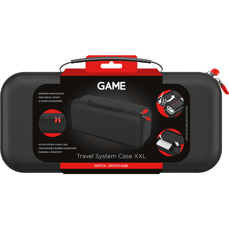 GAME GM32816 Maletín XXL de Nylon Negro para Nintendo Switch