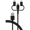 Cable Carga Triple MicroUSB - USBC - Iphone 1.2m Bigben