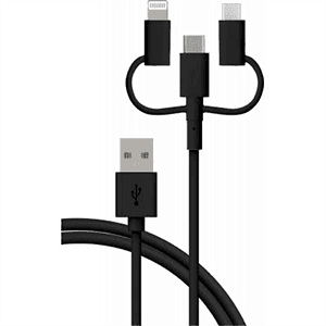 Cable Carga Triple MicroUSB - USBC - Iphone 1.2m Bigben