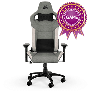 Corsair T3 Rush Fabric - Grey/White - Silla Gaming