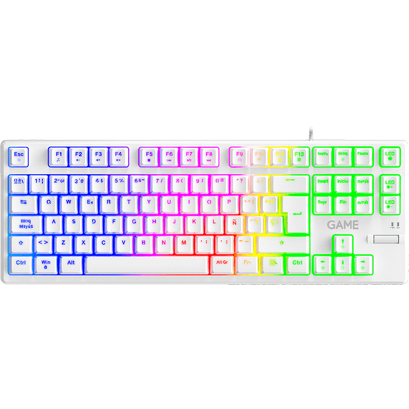 GAME KX3 Membrana TKL RGB Spanish Layout Blanco - Teclado Gaming