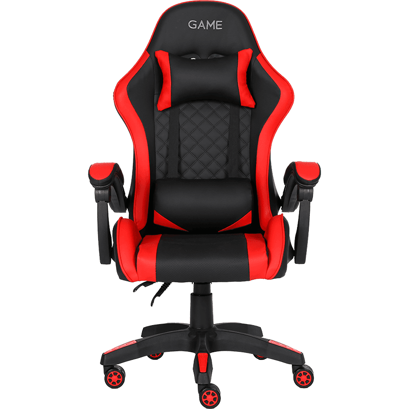 GAME GT1 Silla Gaming Ergonomica 2 cojines Reclinable 135º Negro-Rojo