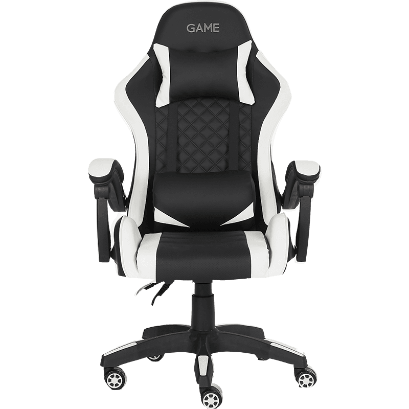 GAME GT1 Silla Gaming Ergonomica 2 cojines Reclinable 135º  Negro-Blanco