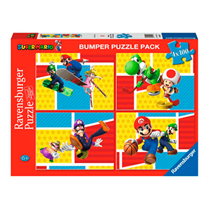 Pack de 4 Puzles x 100pz Super Mario