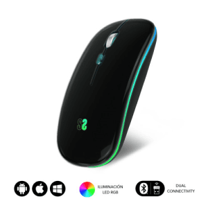 Subblim LED Dual Flat Mouse Wireless Negro - Raton - Reacondicionado