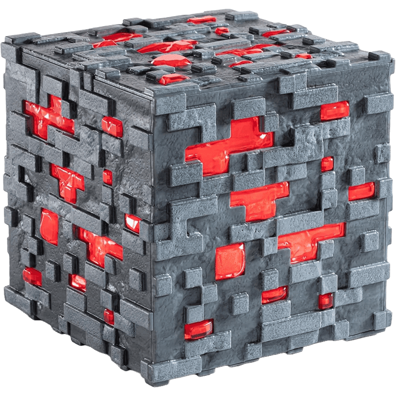 Lampara Minecraft Replica Cubo Redstone Ore de 10 cm