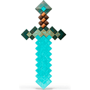 Réplica Espada con iluminacion Minecraft de Diamante 50 cm