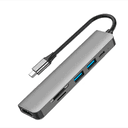 Adaptador Stima multipuerto 6en1 USB-C con salida HDMI