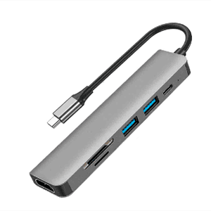 Adaptador Stima multipuerto 6en1 USB-C con salida HDMI
