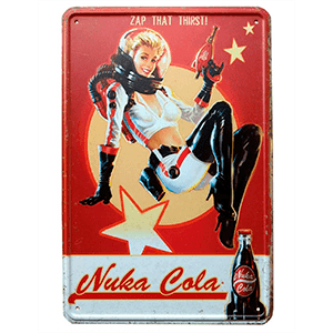 Placa Metálica Fallout: Nuka Cola Girl