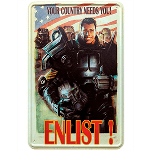 Placa Metálica Fallout: Enlist