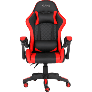 GAME GT1 Silla Gaming Ergonomica 2 cojines Reclinable 135º  Negro-Rojo