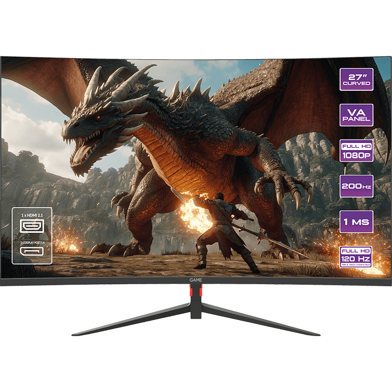 Game M27GC7 Monitor 27´´ Curvo Va Full HD, 200Hz Altavoces 3w Leds Rgb traseros- Monitor Gaming
