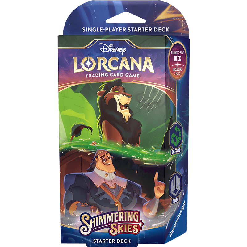Disney Lorcana: Shimmering Skies Starter Deck A - Emerald and Steel (Inglés)