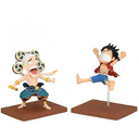 Pack de dos figuras One Piece WFC Special Monkey D Luffy y Enel de 7cm