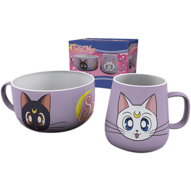 Set de desayuno Sailoor Moon Luna y Artemis (Taza + Bowl)