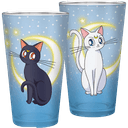 Vaso de cristal Sailor Moon Luna y Artemis de 400ml