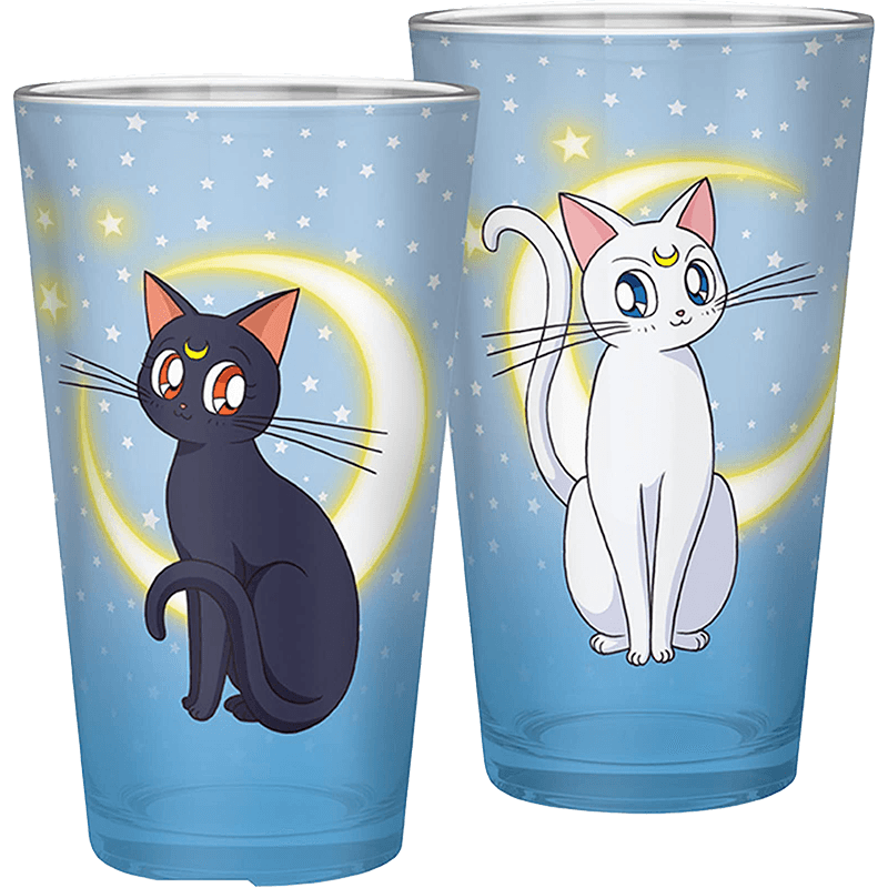 Vaso de cristal Sailor Moon Luna y Artemis de 400ml
