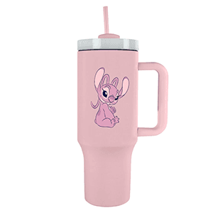 Vaso termo de acero inoxidable con pajita Disney Angel de Lilo y Stitch de 1180 ml