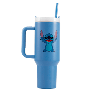 Vaso termo de acero inoxidable con pajita Disney Stitch de 1180 ml