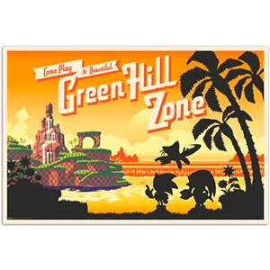 Poster Sonic come play at beautiful Green Hill Zone 61,5 x 91,5 cm