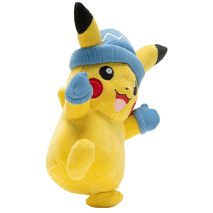 Peluche Pokémon Pikachu con sombrero de invierno y guantes de 20 cm