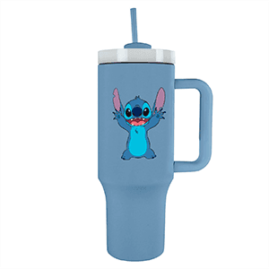 Vaso termo de acero inoxidable con pajita Disney Stitch de 1180 ml